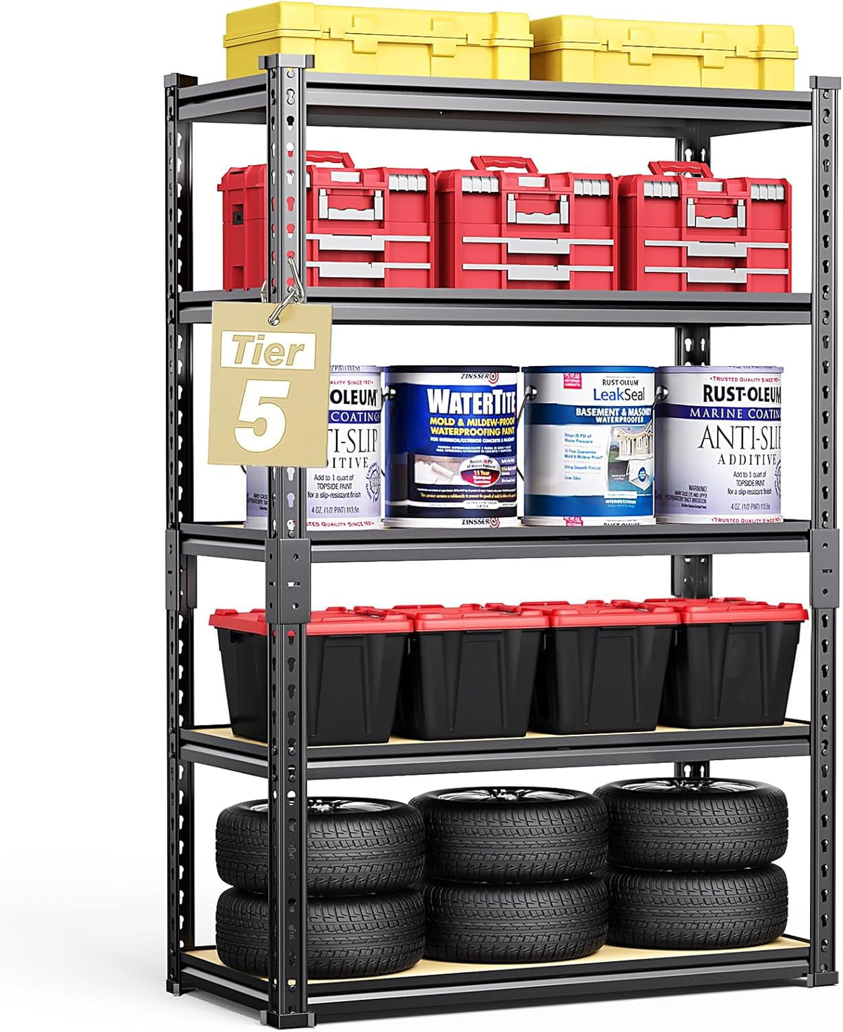 TigerParty 2050LBS Heavy Duty Garage Shelving, 5-Tier Adjustable Storage Shelves, Metal Shelving