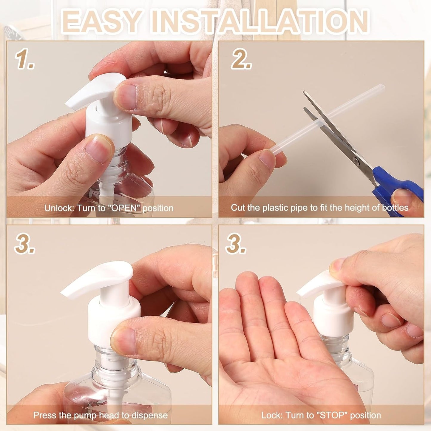 uxcell 6 Pcs Soap Dispenser Pump Heads Soap Dispensers Top Pumps Replacement Switch Pumphead for