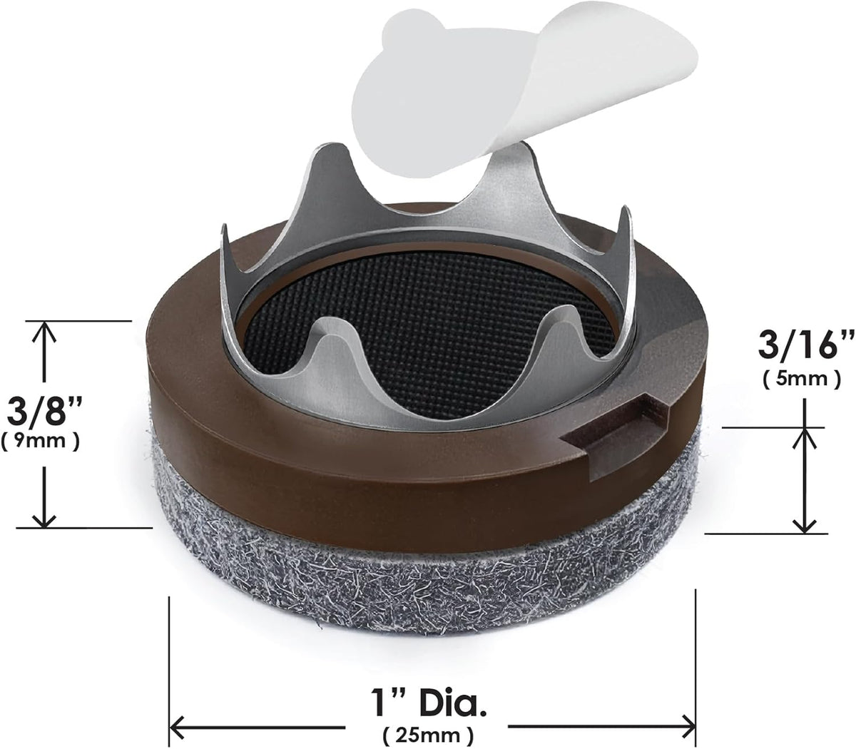 GorillaFelt CB257 Chair Leg Floor Protectors/Felt Glides (Set of 8) Tap On Felt Furniture Pads
