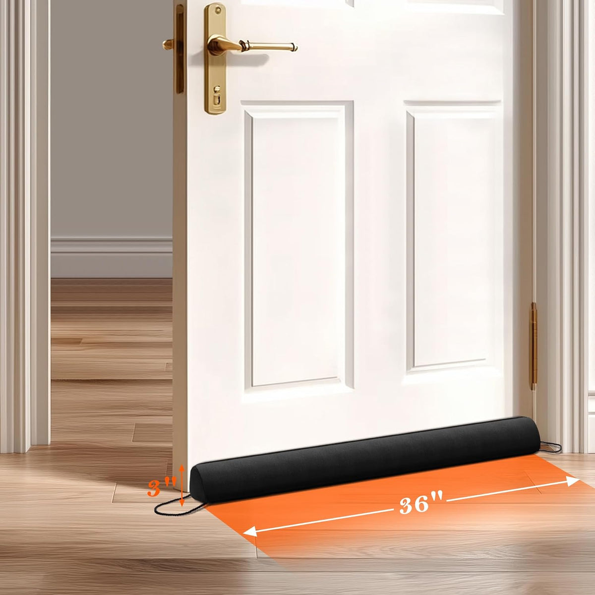 Sunolga 2-Pack 36" Door Draft Stopper Blocks Hot and Cold Air with Removable Washable Cover for