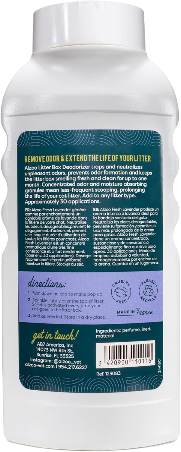 ALZOO Cat Litter Deodorizer, Concentrated Granules Absorb & Help Neutralize Odors, 100% Plant-Based