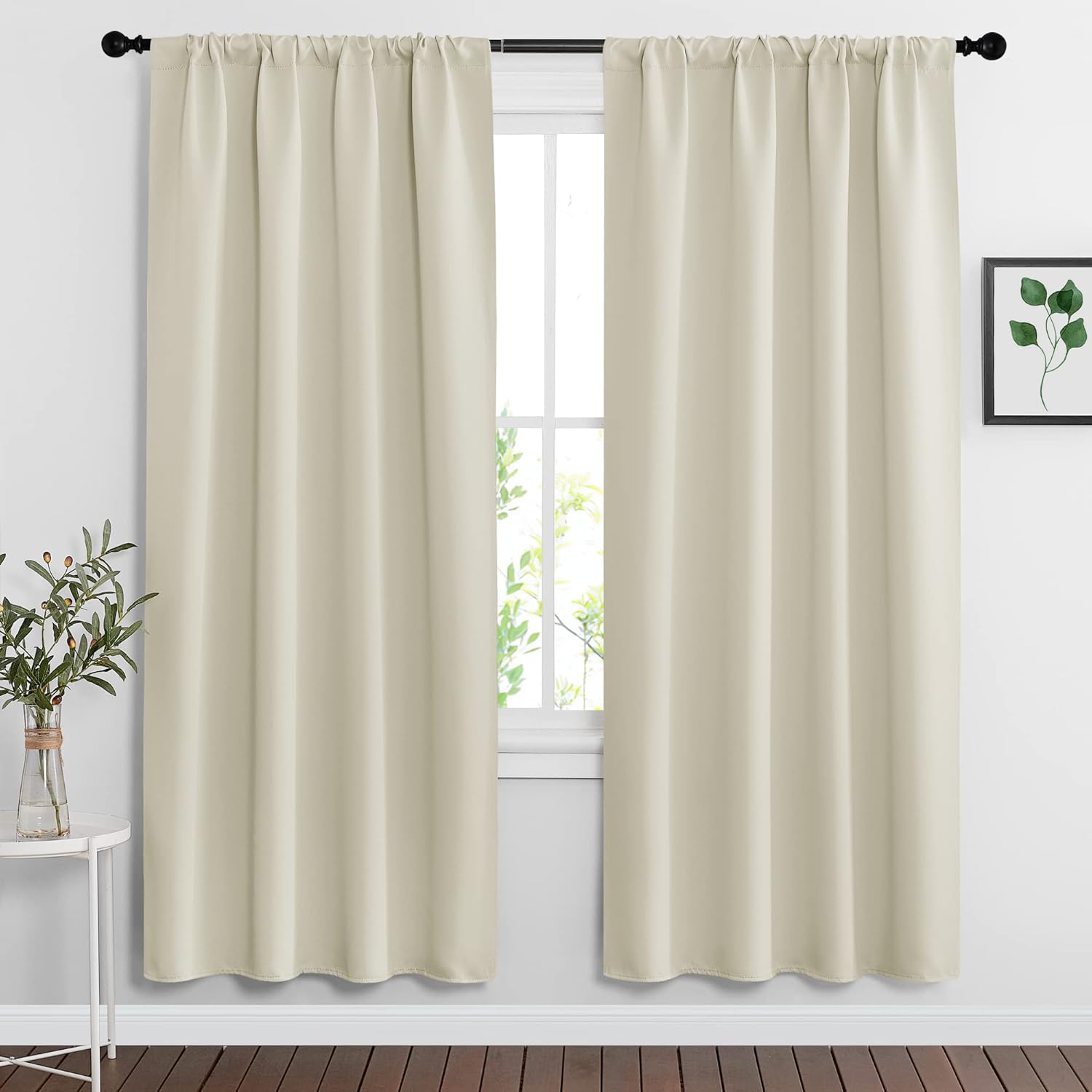 RYB HOME Blackout Curtains & Drapes - Light Block Thermal Insulated Privacy Window Covering for