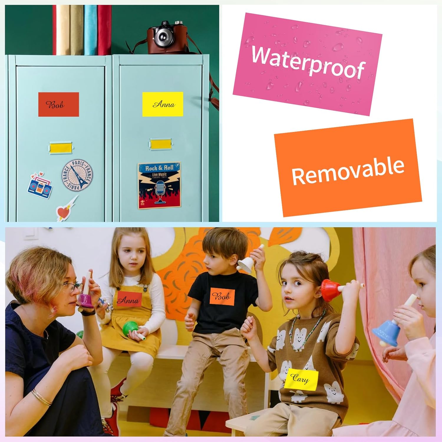 STARLIBOO Removable Colored Labels Stickers, 3X5 Inch Removable Large Label Stickers for Moving