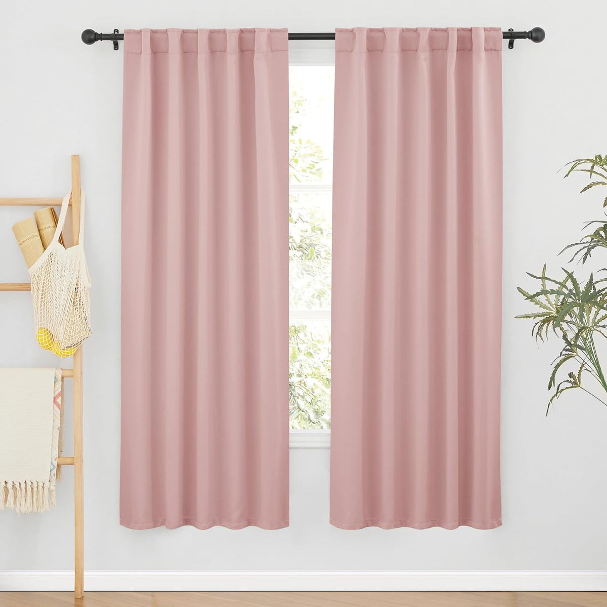 RYB HOME Pink Blackout Curtains for Girls Bedroom - Thermal Insulated Curtains and Drapes Privacy