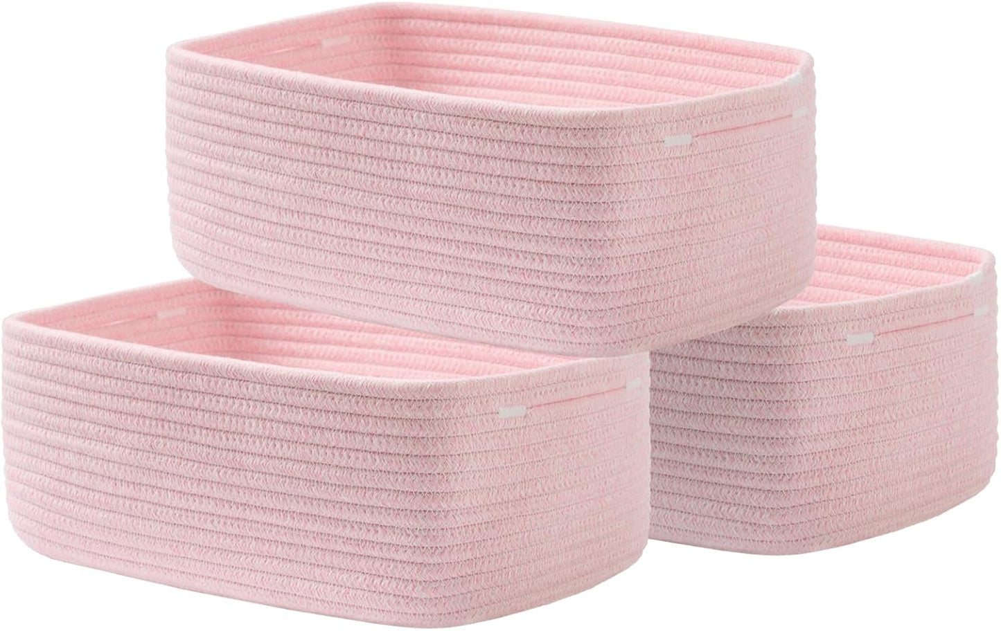 Small Woven Basket, 13.5 x 9.5 x 5 Inches, Storage Basket for Organizing, Cute Small Rope Shelf