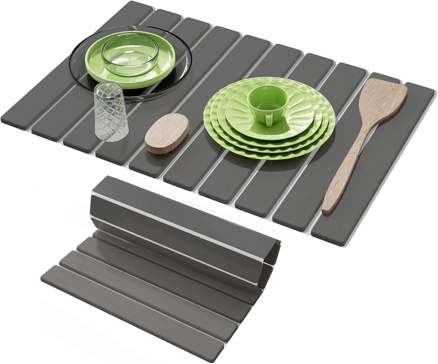 Stone Dish Drying Mats for Kitchen Counter,23.6''x15.3'' Foldable Quick Dry Stone Mat