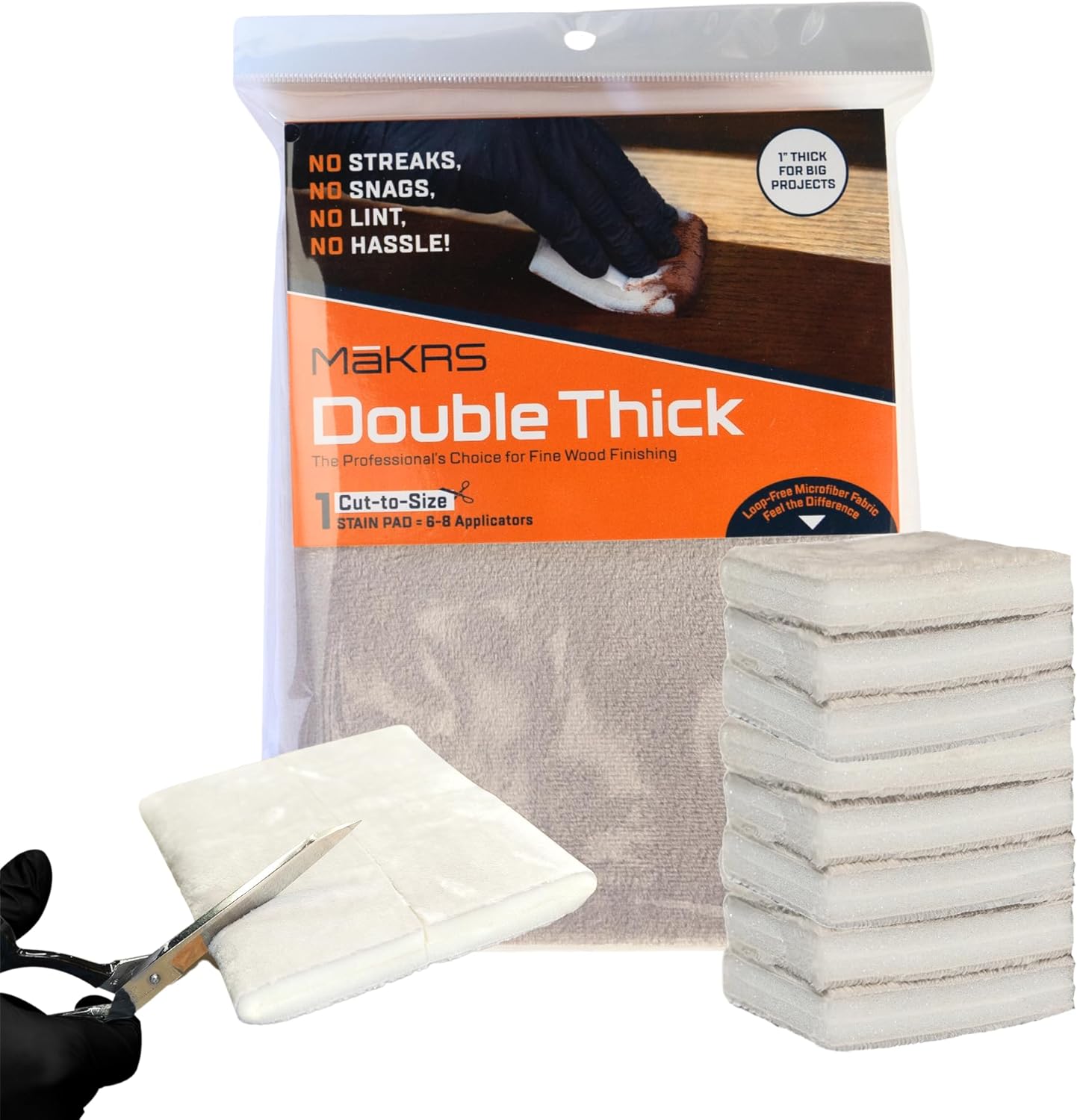 MāKRS Double Thick Stain Pad, Cut-to-Size Staining Pads, 1-Pack, Lint, Snag, Streak-Free