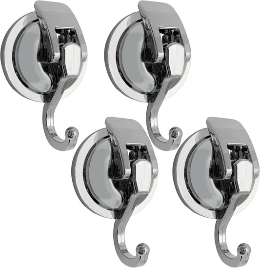 Suction Cup Hooks - Heavy Duty Glass, Reusable, No Hole Punched, for Bathroom Robe & Garland