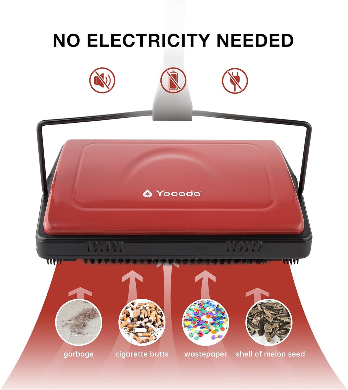 Yocada Carpet Sweeper Cleaner for Home Office Low Carpets Rugs Undercoat Carpets Pet Hair Dust