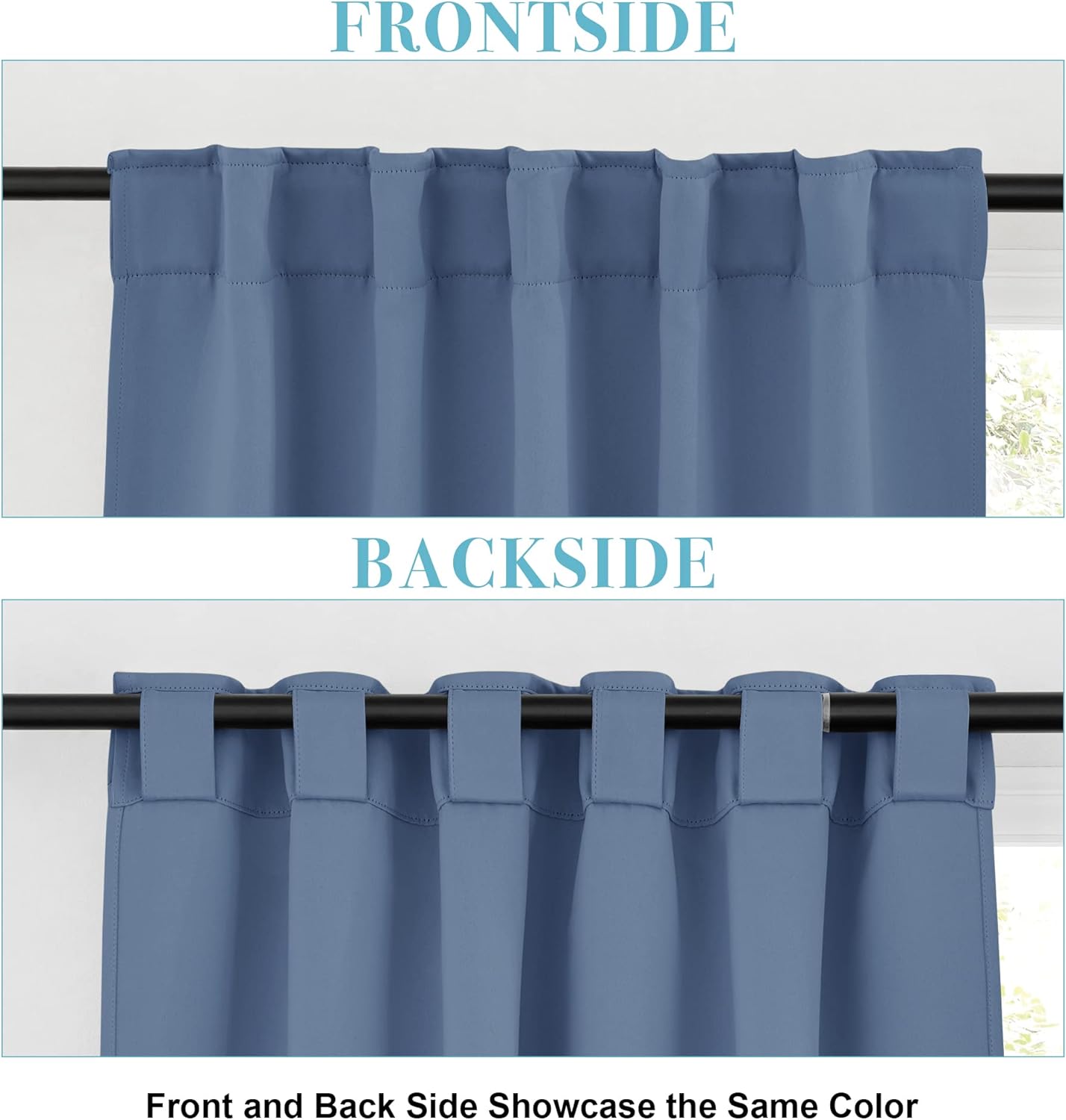 RYB HOME Room Darkening Curtains for Bedroom, Thermal Insulated Back Tab Window Treatment Blackout