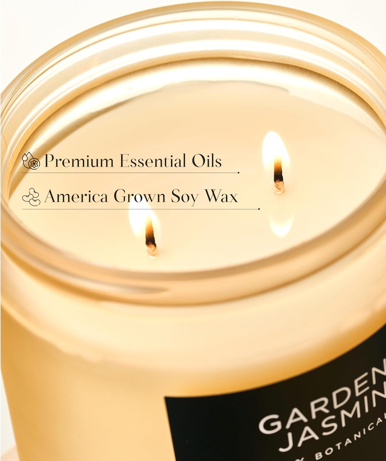 M&SENSE Gardenia Jasmine Scented Candle - 11.6oz Natural Soy Wax Clean Non Toxic 70-Hour Burn