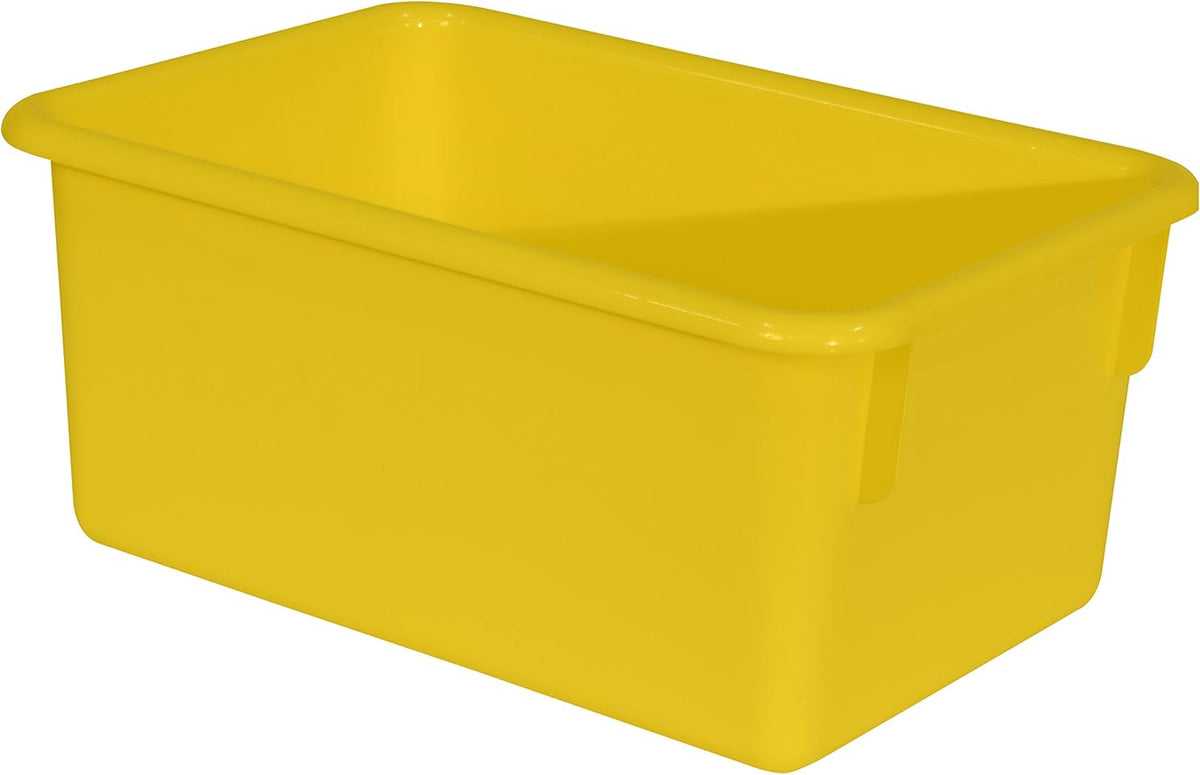 Wood Designs Cubby Storage Bin, Heavy Duty Plastic Containers for Kids Yellow Cubby Tray Set of 25