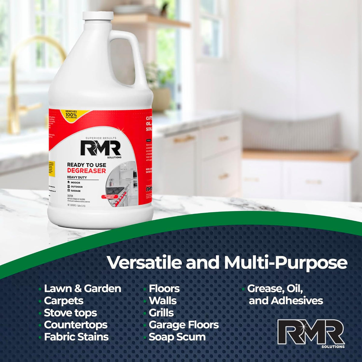 RMR Degreaser and Cleaner - Ready to Use Indoor/Outdoor Formula Works on Contact, For Heavy-Duty