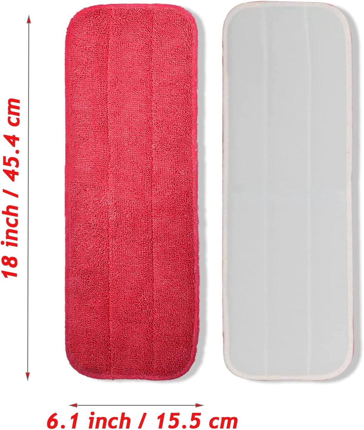 Microfiber Mop Pads, 18x 6 Inch Reusable and Washable Spray Mop Pads, Wet and Dry Household Mop Pad