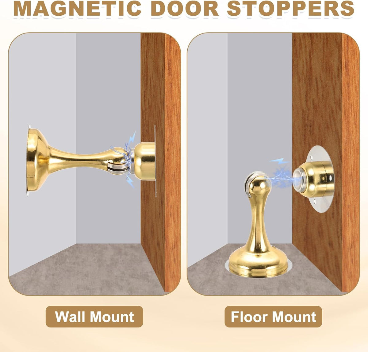 MECCANIXITY Magnetic Door Stoppers Stainless Steel Door Stops, Wall Floor Mounted Doors Holder Keep