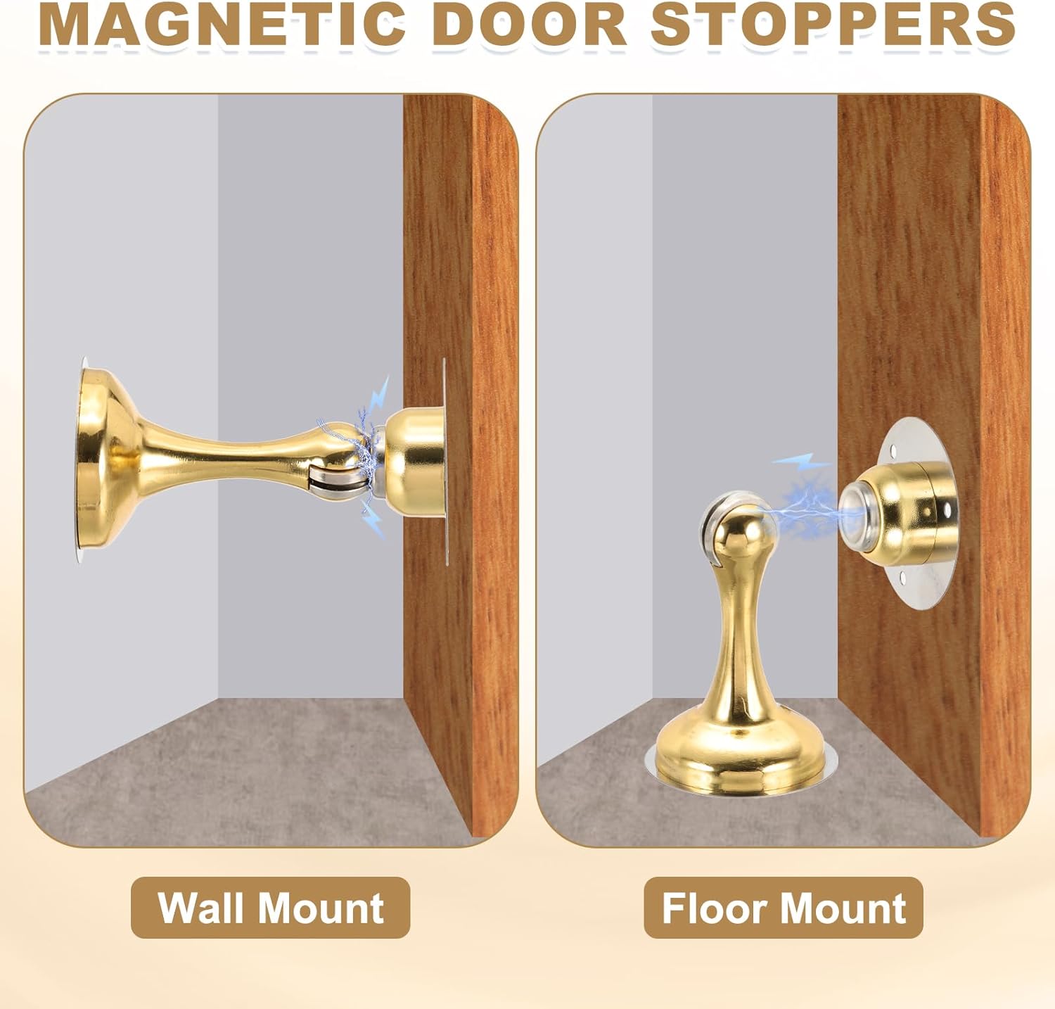 MECCANIXITY Magnetic Door Stoppers Stainless Steel Door Stops, Wall Floor Mounted Doors Holder Keep