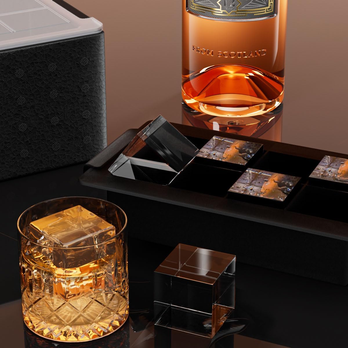 Clear Ice Cube Tray for Whiskey: FDDBI 2Inch Clear Ice Cube Maker - Silicone Large Ice Cube Tray