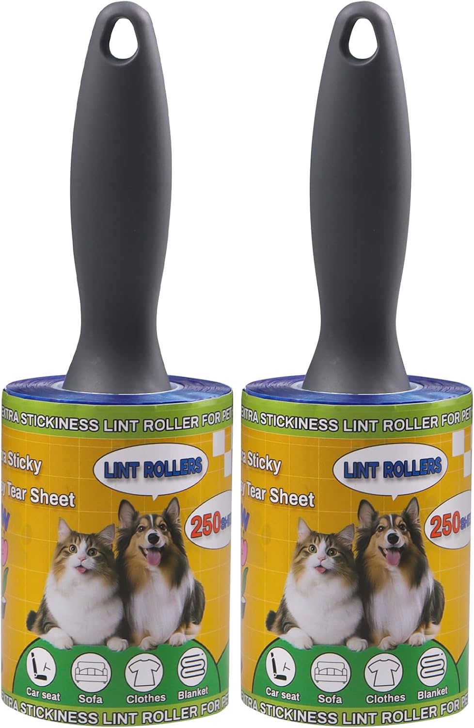 Lint Roller for Pet Hair 500 Sheets Extra Sticky Pet Hair Remover for Clothes Furniture Carpet