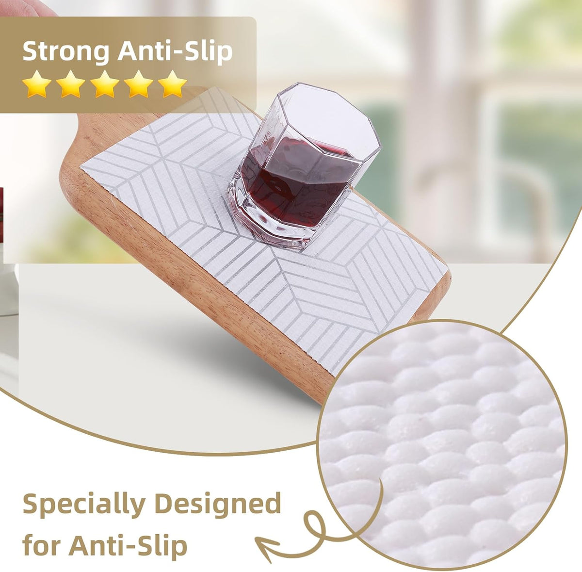 Shelf Liners for Kitchen Cabinets Non Adhesive Shelf Liner Paper Non-Slip Thickened Drawer Liner