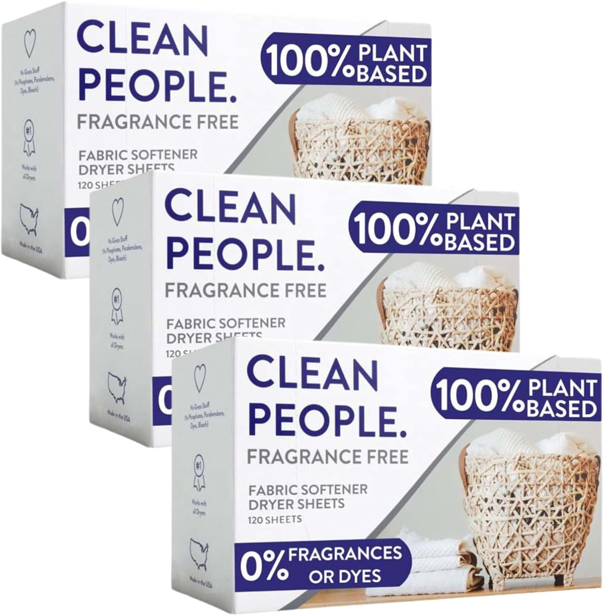 The Clean People Fabric Softener Sheets - Dryer Sheets - Softens & Removes Static Cling - Vegan