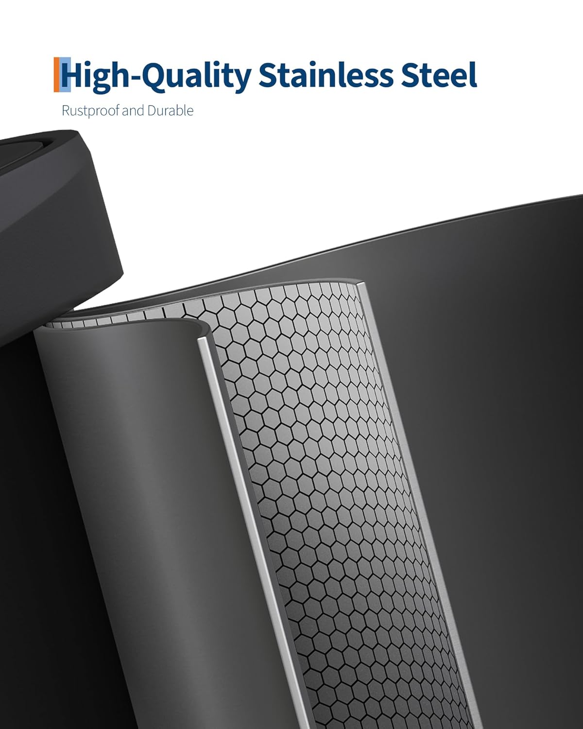 Garvee 21 Gallon / 80 Liter Metal Trash Can with Lid, Large Garbage Can for Kitchen, Rustproof