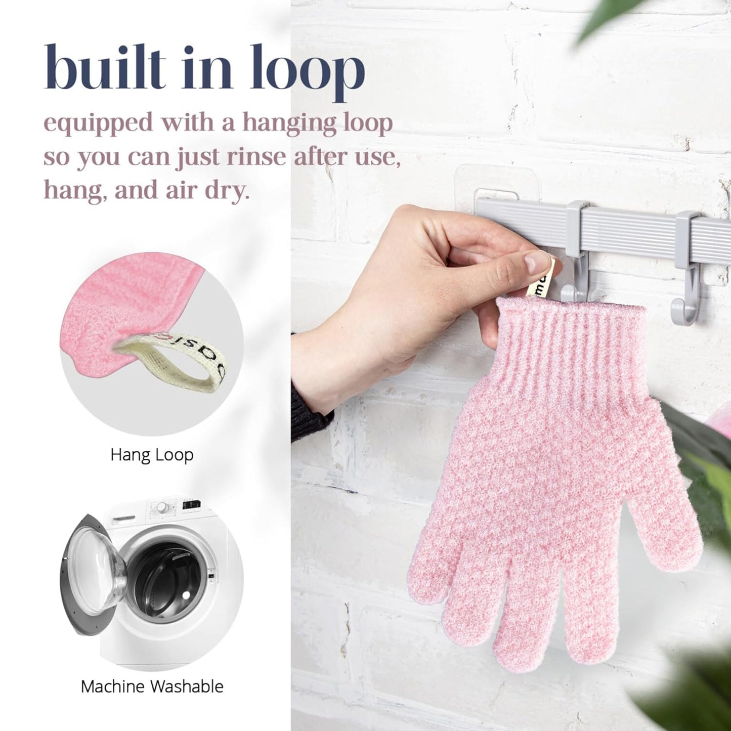 MainBasics Deep Cleansing Exfoliating Bath Gloves - Heavy-Textured Nylon Shower Scrub for Dead Skin