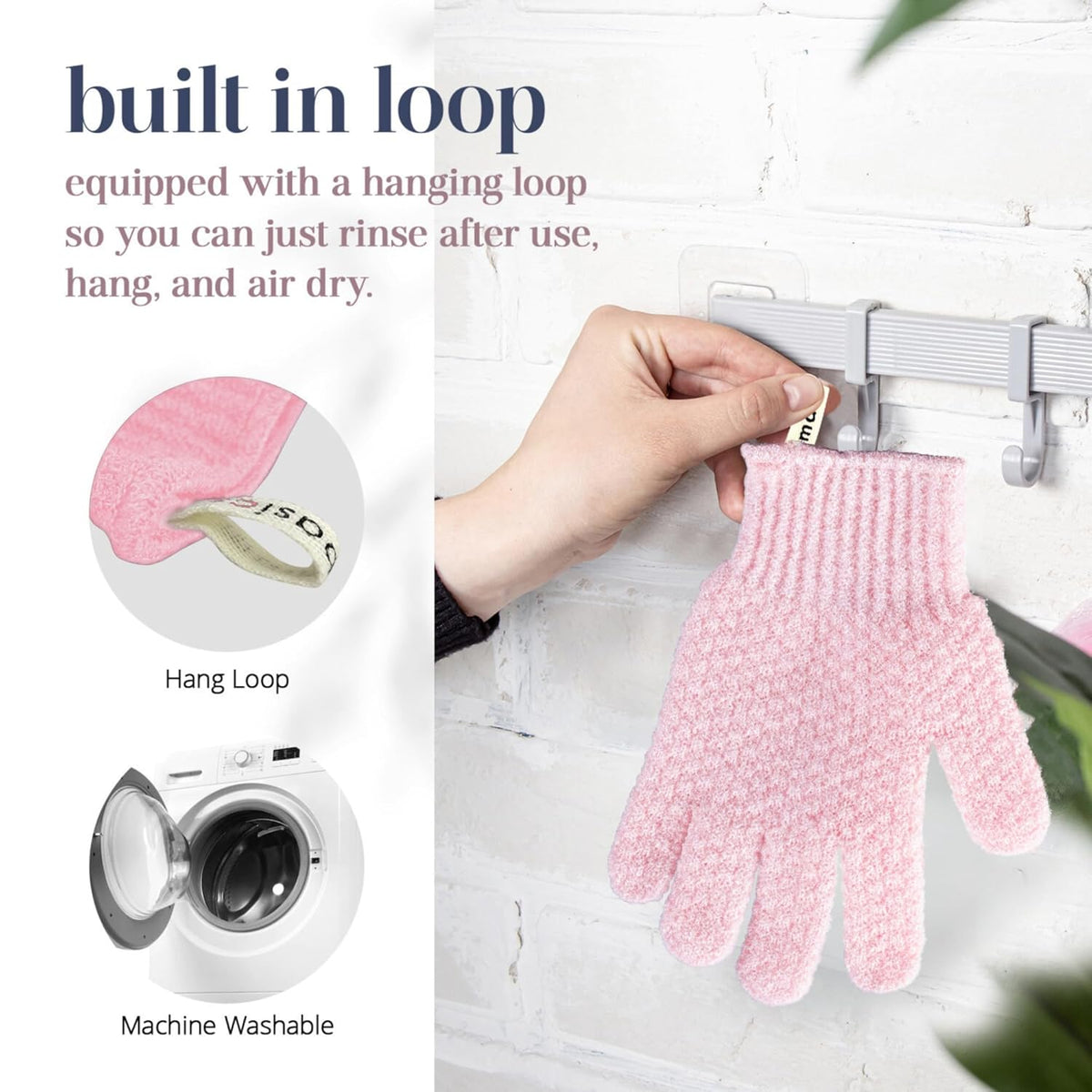MainBasics Deep Cleansing Exfoliating Bath Gloves - Heavy-Textured Nylon Shower Scrub for Dead Skin