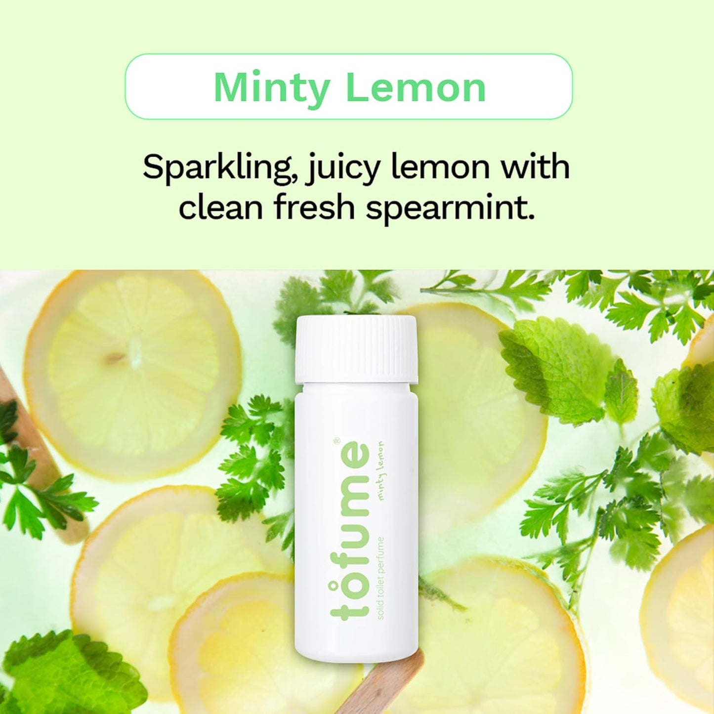 Effervescent Bathroom Air Freshener - Fresh Minty Lemon - Toilet Deodorizer, Bathroom Odor