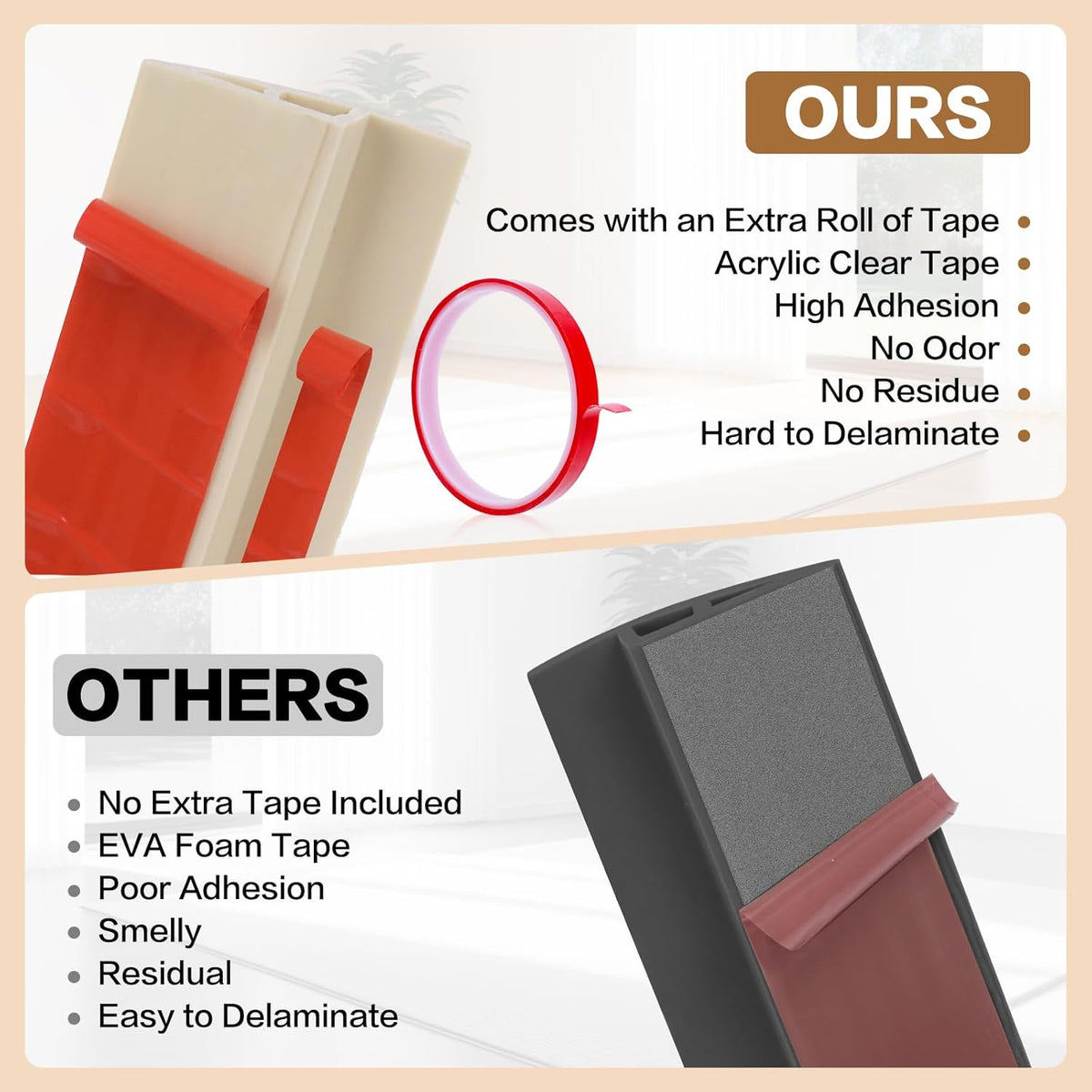 Floor Transition Strip Vinyl Door Threshold Ramp Self Adhesive Carpet Edging Strip Doorway Edge