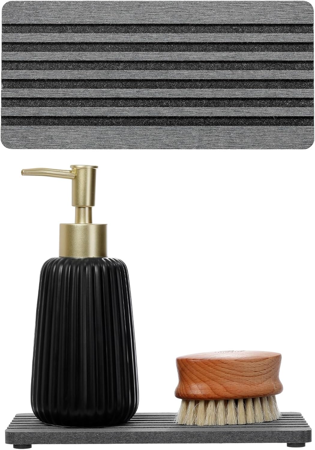2PCS Diatomite Quick Stone Drying Tray Mat For Bathroom & Kitchen Counter, Instant Dry Water