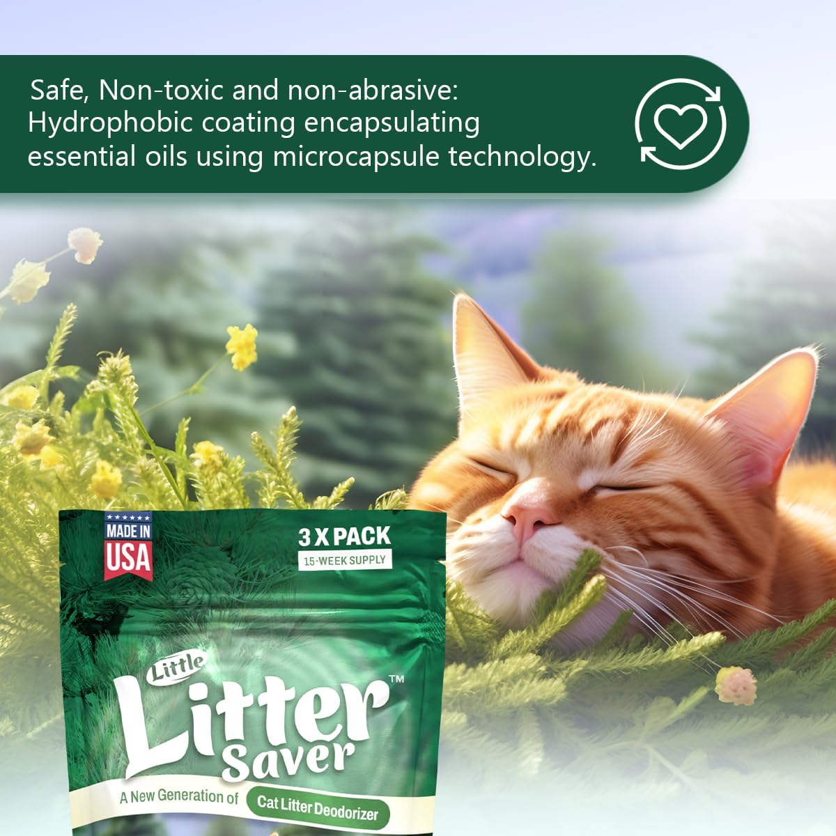 Little Litter Saver | a New Generation Of Cat Litter Box Deodorizer | Unique Formula for Slow