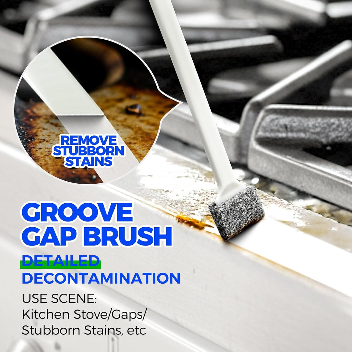 Holikme Cleaning Brush Set for Household Use, Scrub Brush, Kitchen Brush, Tile Lines Brush for