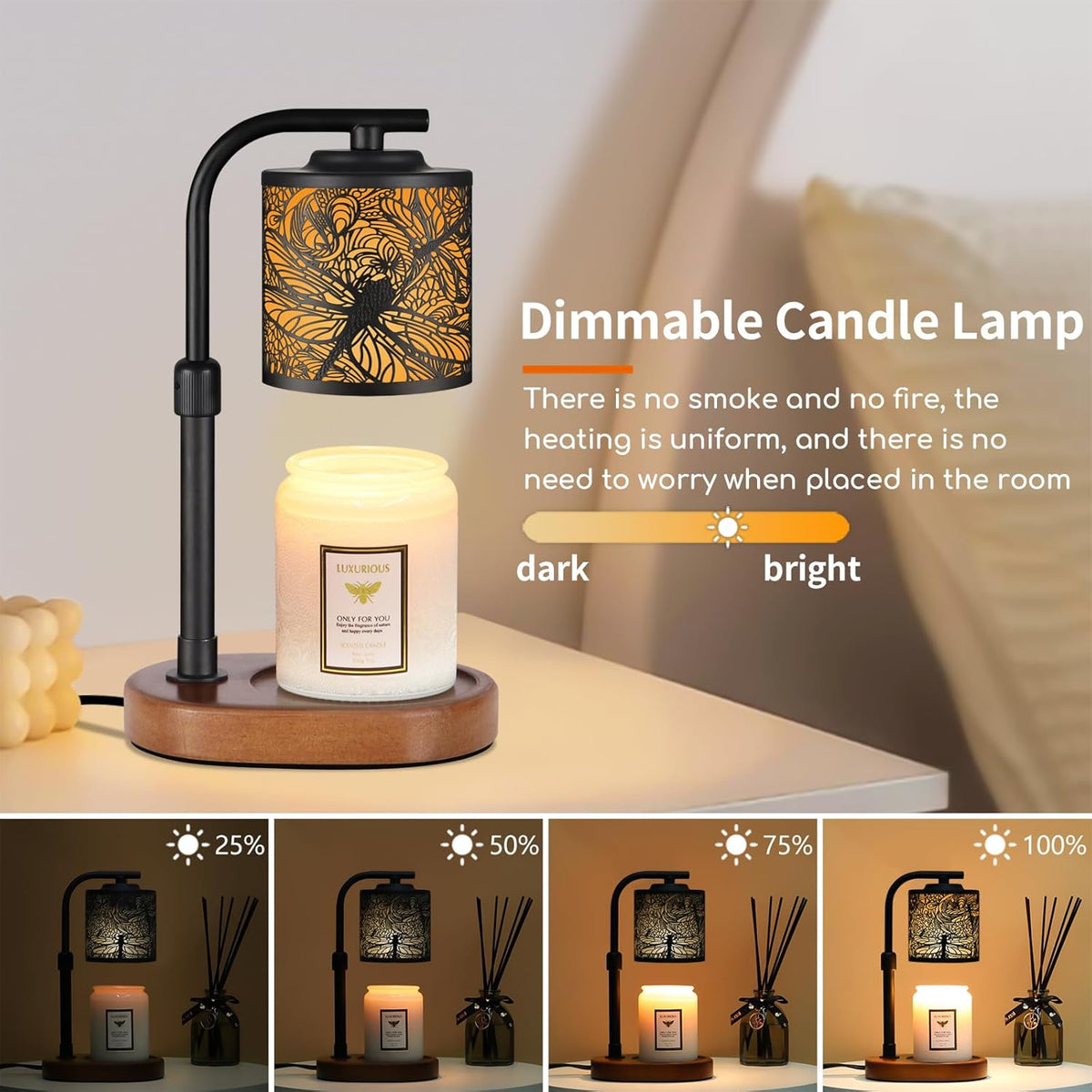 kobodon Candle Warmer Lamp with Timer, Electric Candle Lamp Warmer Birthday for Mom Women Home