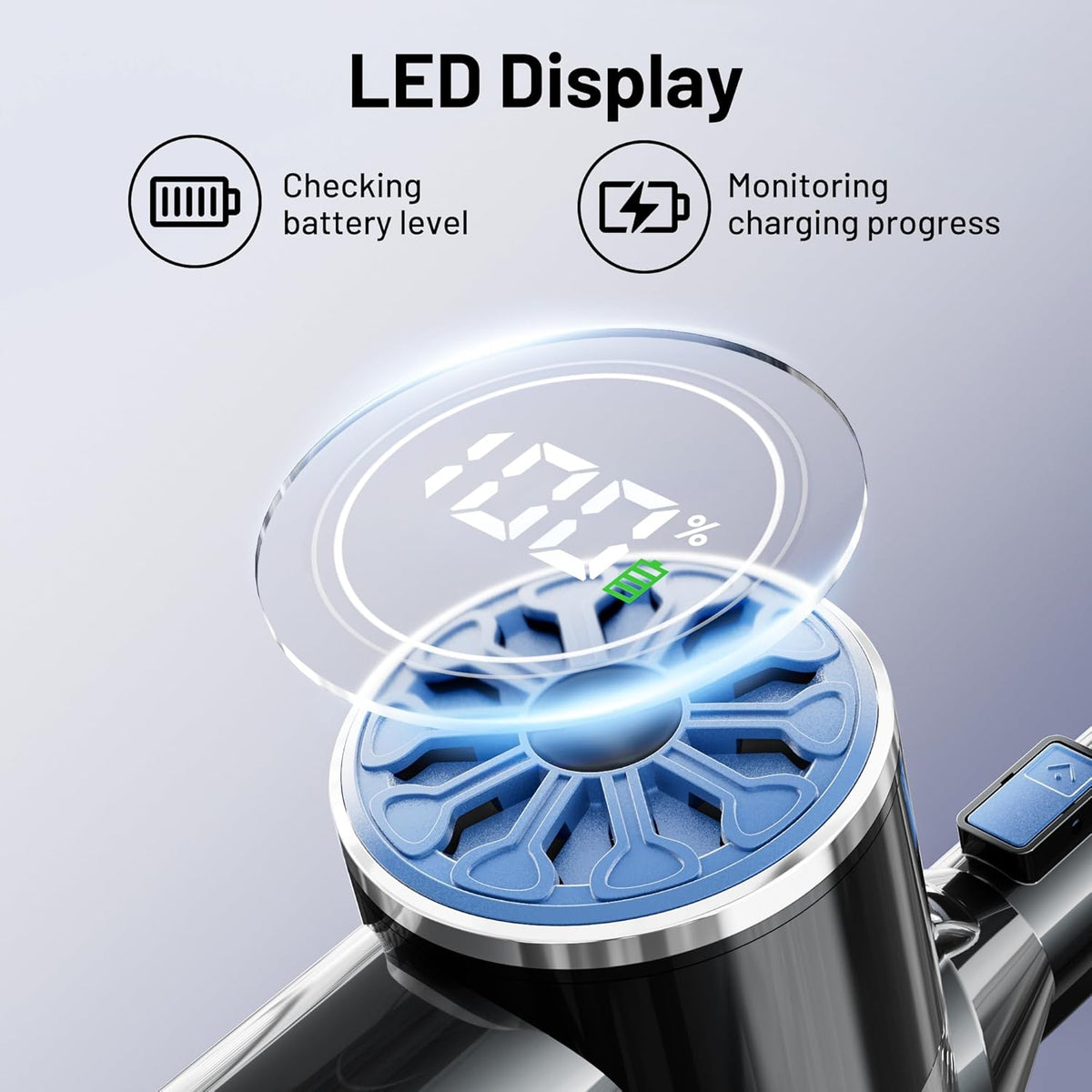 Cordless Vacuum Cleaner with Self-Standing, LED Screen Stick Vacuum Cleaners for Home, Lightweight
