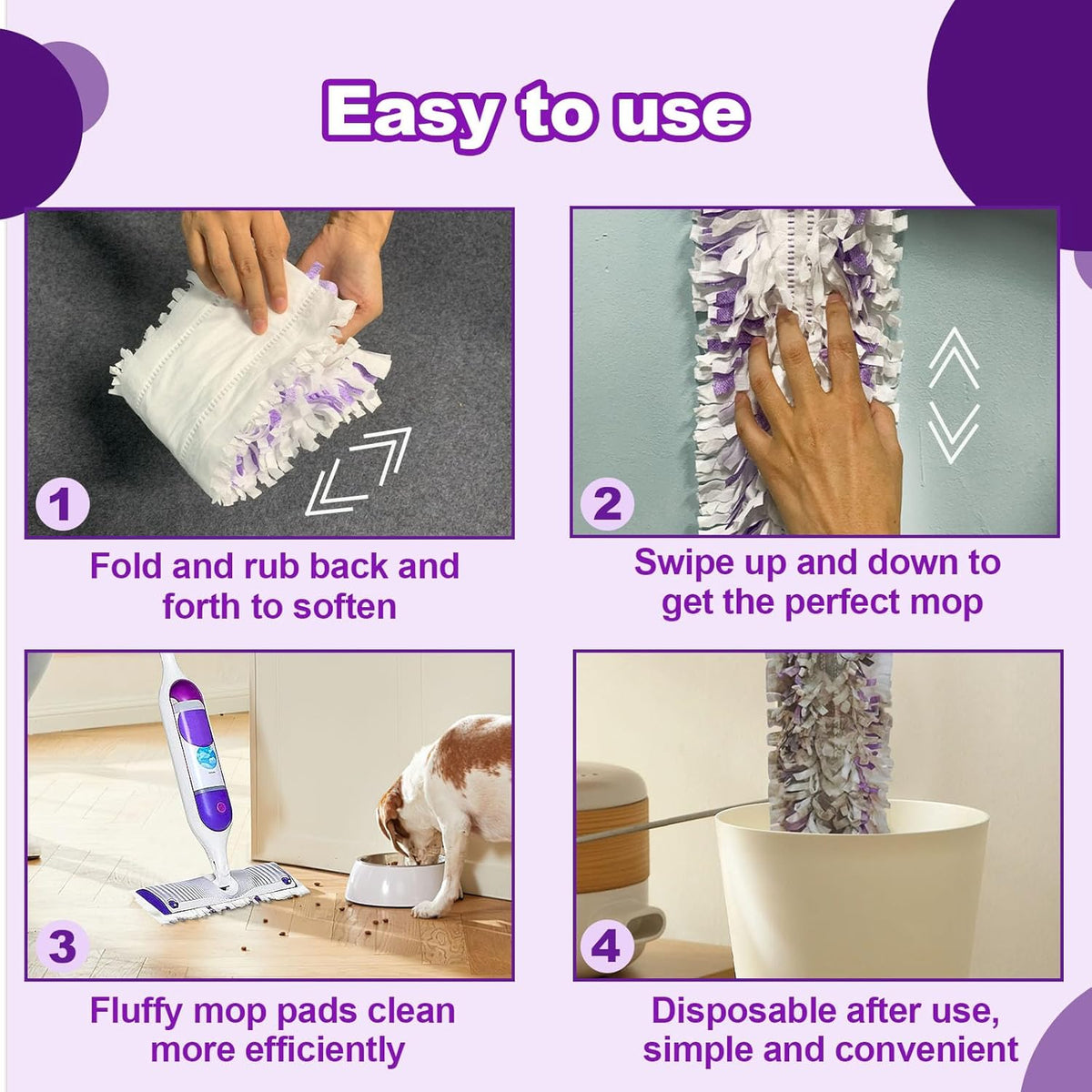 20 Count Disposable mop Pads Refills Compatible with Swiffer PowerMop Multi-Surface Mop and