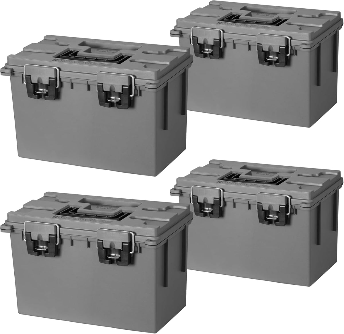 Sheffield 12766 XL Storage Bins With Lids, 4-Pack Stackable Storage Bins, Made in USA, Lockable and