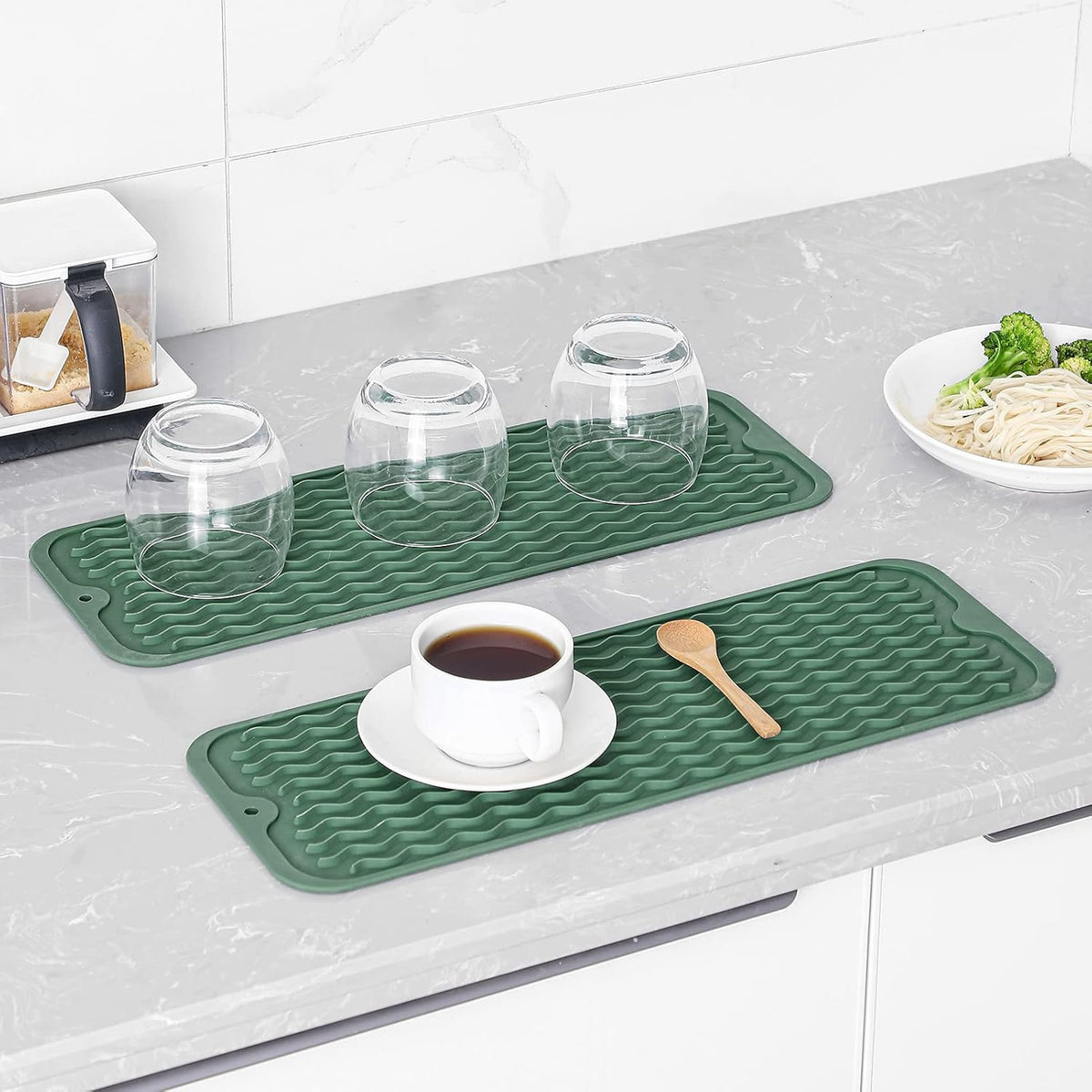 Silicone Dish Drying Mat for Multiple Usage,Easy clean,Eco-friendly,Heat-resistant Silicone Mat for