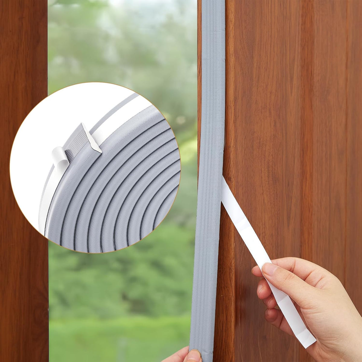 QDiShi 118" Wedge-Shape Weather Stripping Door Seal Weatherproof Foam Seals Self Adhesive