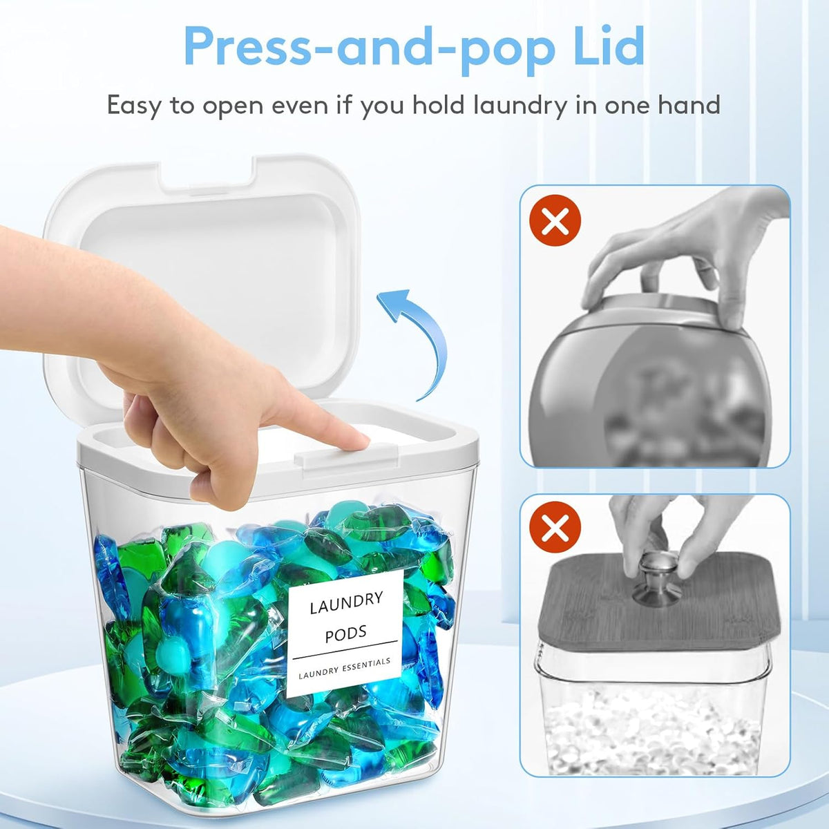 Lifewit 3+1 Laundry Pods Container & Dryer Sheet Holder, Large Powder Detergent Dispenser Storage
