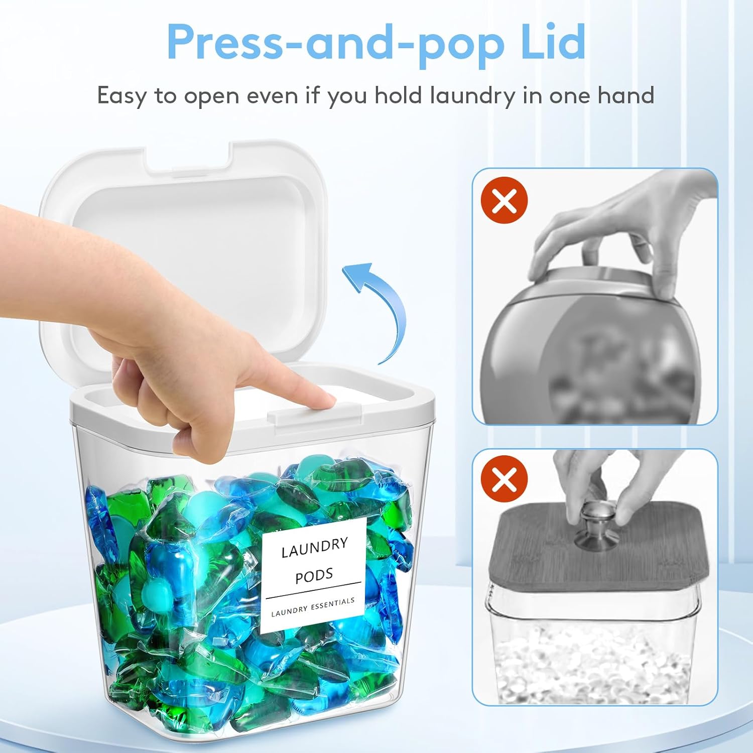 Lifewit 3+1 Laundry Pods Container & Dryer Sheet Holder, Large Powder Detergent Dispenser Storage