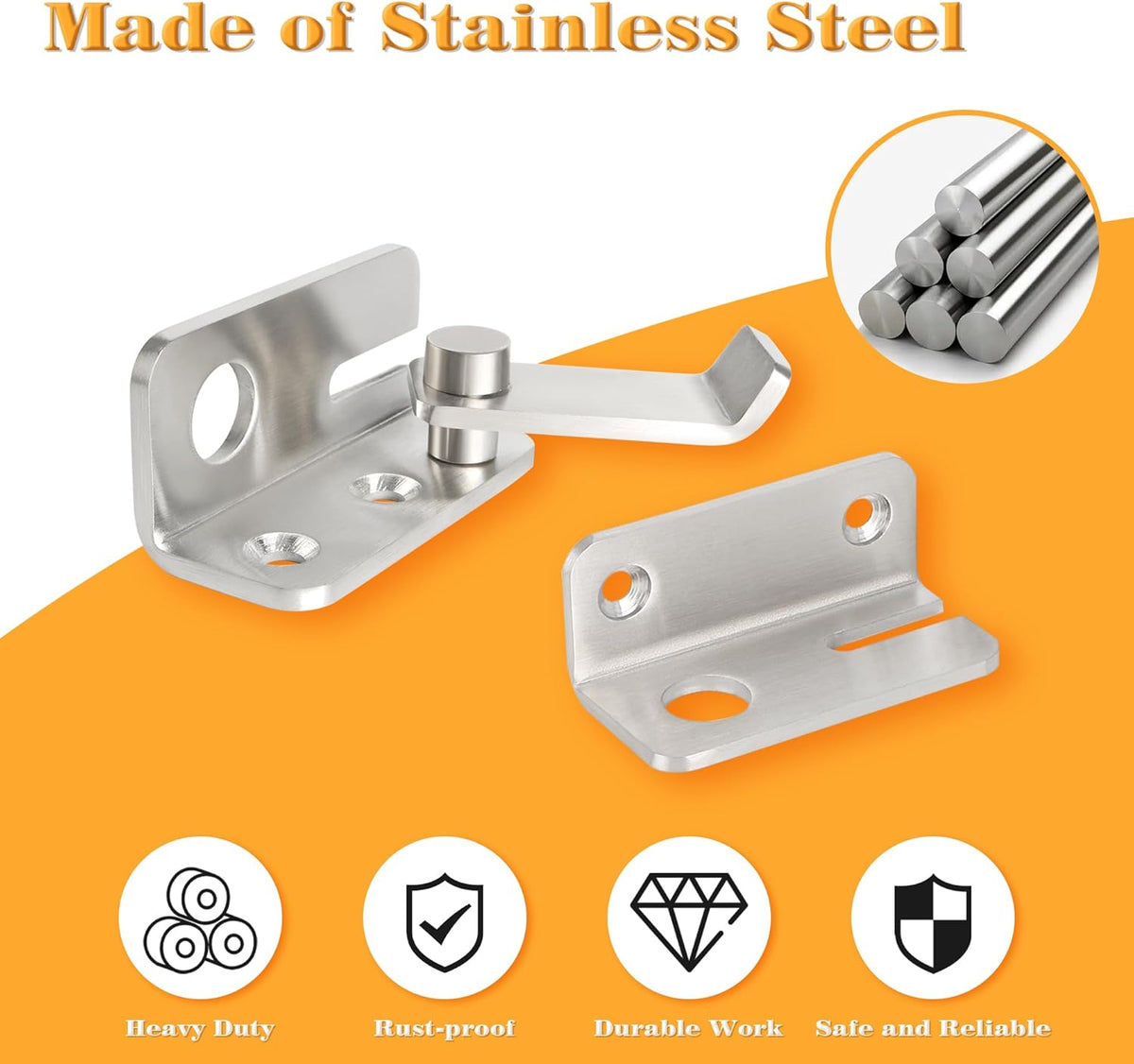 Alise Flip Latch,Gate Latches Slide Bolt Latch Safety Door Lock Catch for Barn Cabinet Pet Cage