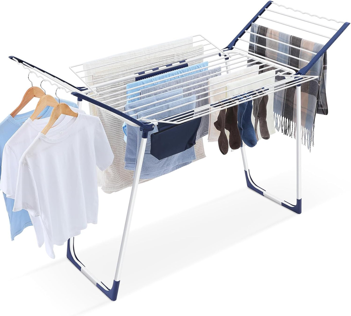 APEXCHASER Clothes Drying Rack Foldable, Drying Rack Clothing Large Space, Winged Laundry Rack with