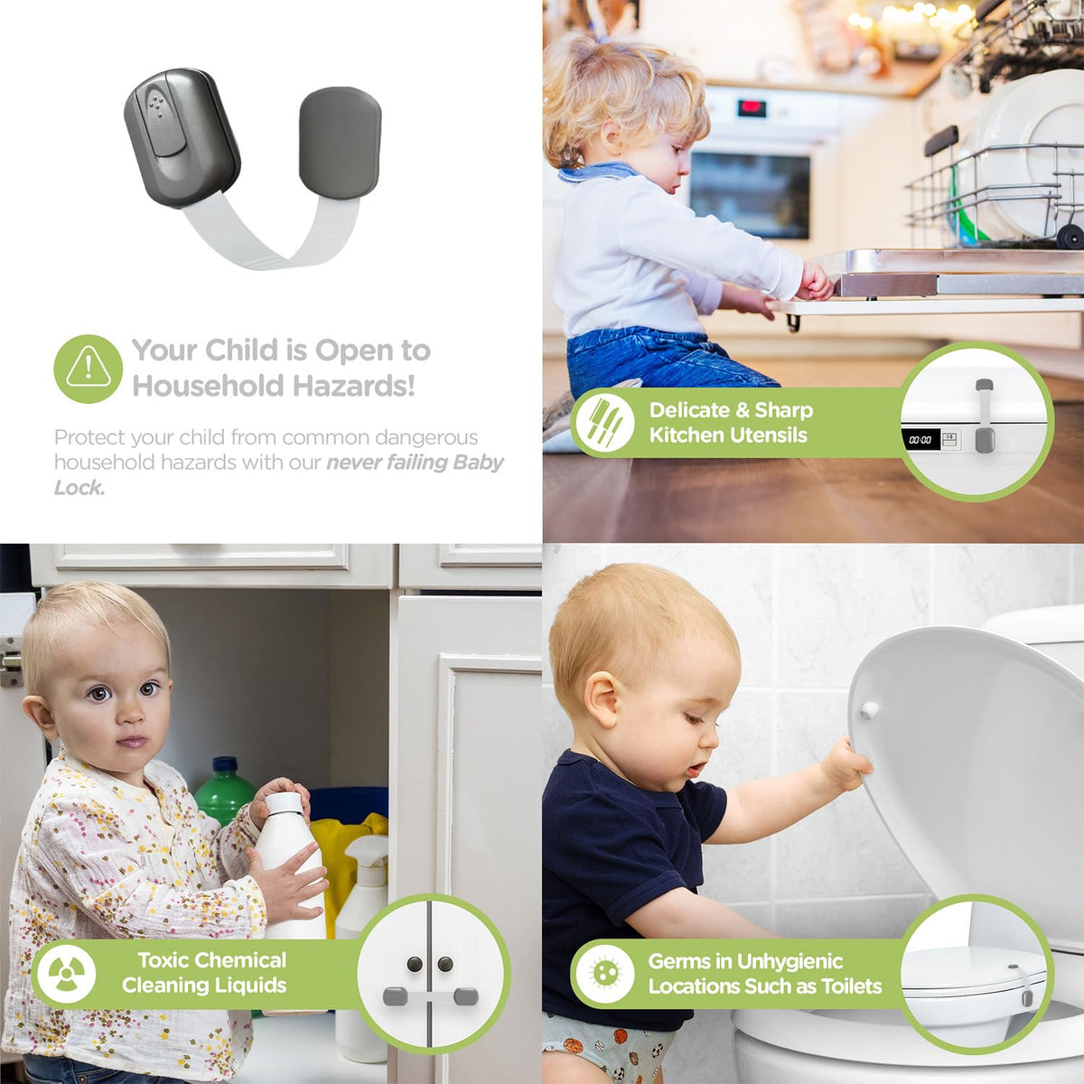Baby Proofing Child Safety Locks (2 Pack) by Skyla Homes - The Safest, Quickest and Easiest 3M