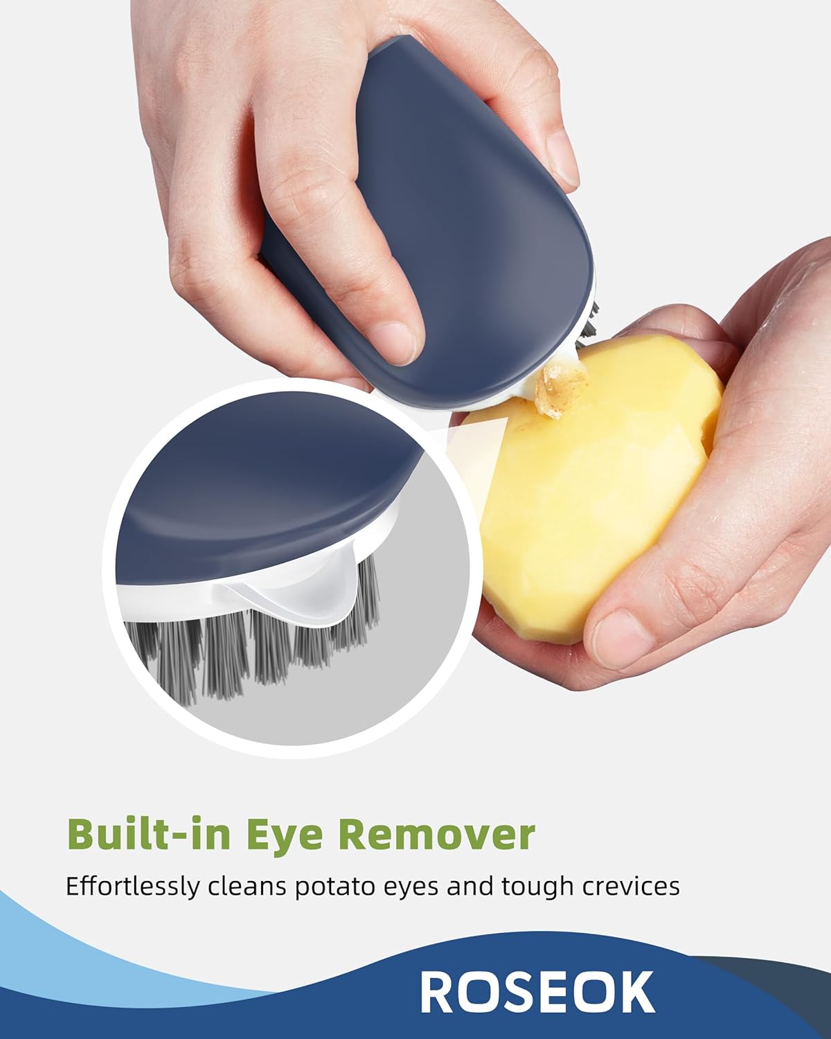 Potato Scrubber and Veggie Brush, Self-Standing Kitchen Brush for Fruit and Vegetable Cleaning