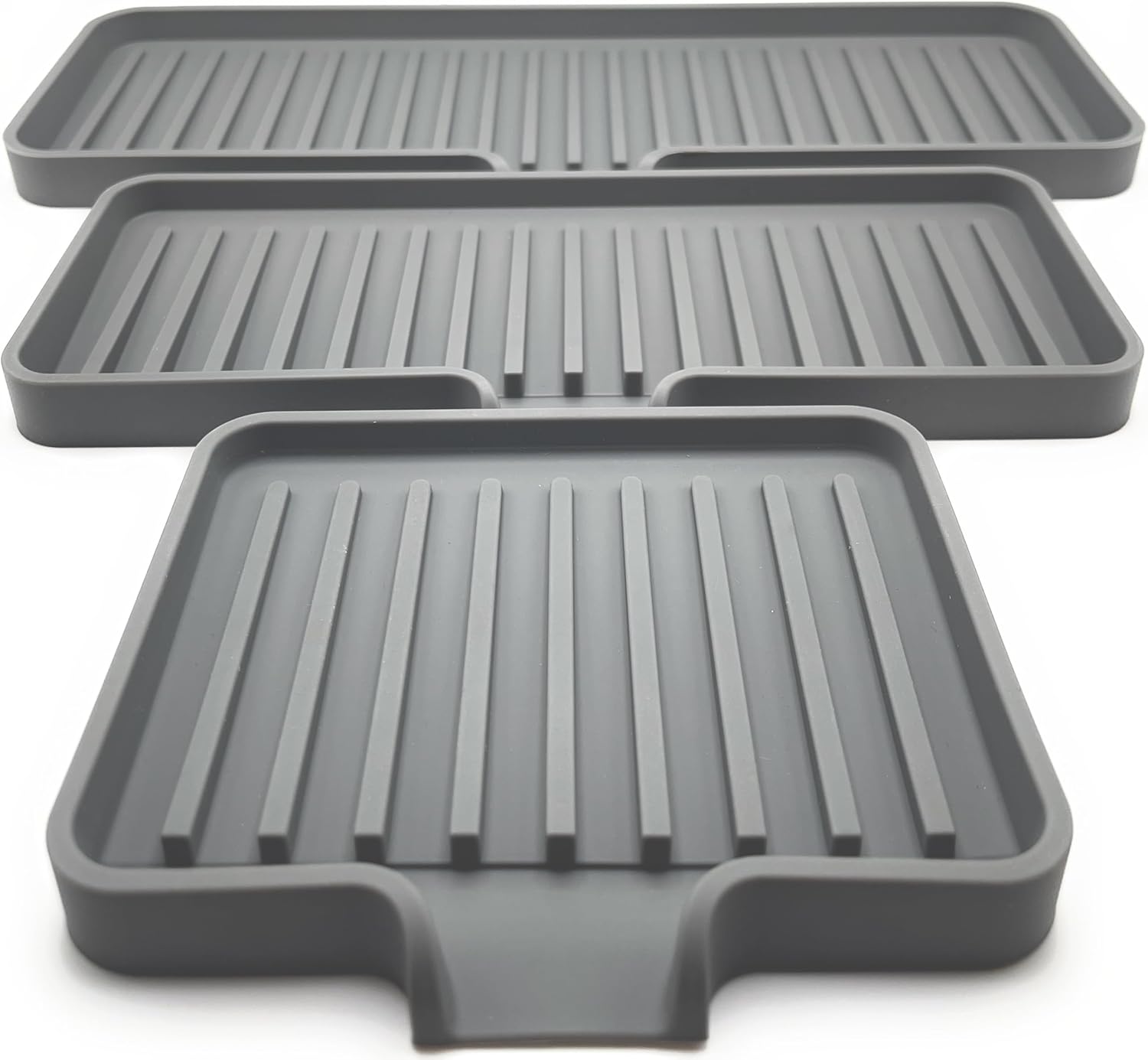 Happitasa Silicone Soap Dish Tray and Sponge Holder with Drain Chute | Bathroom and Kitchen Sink
