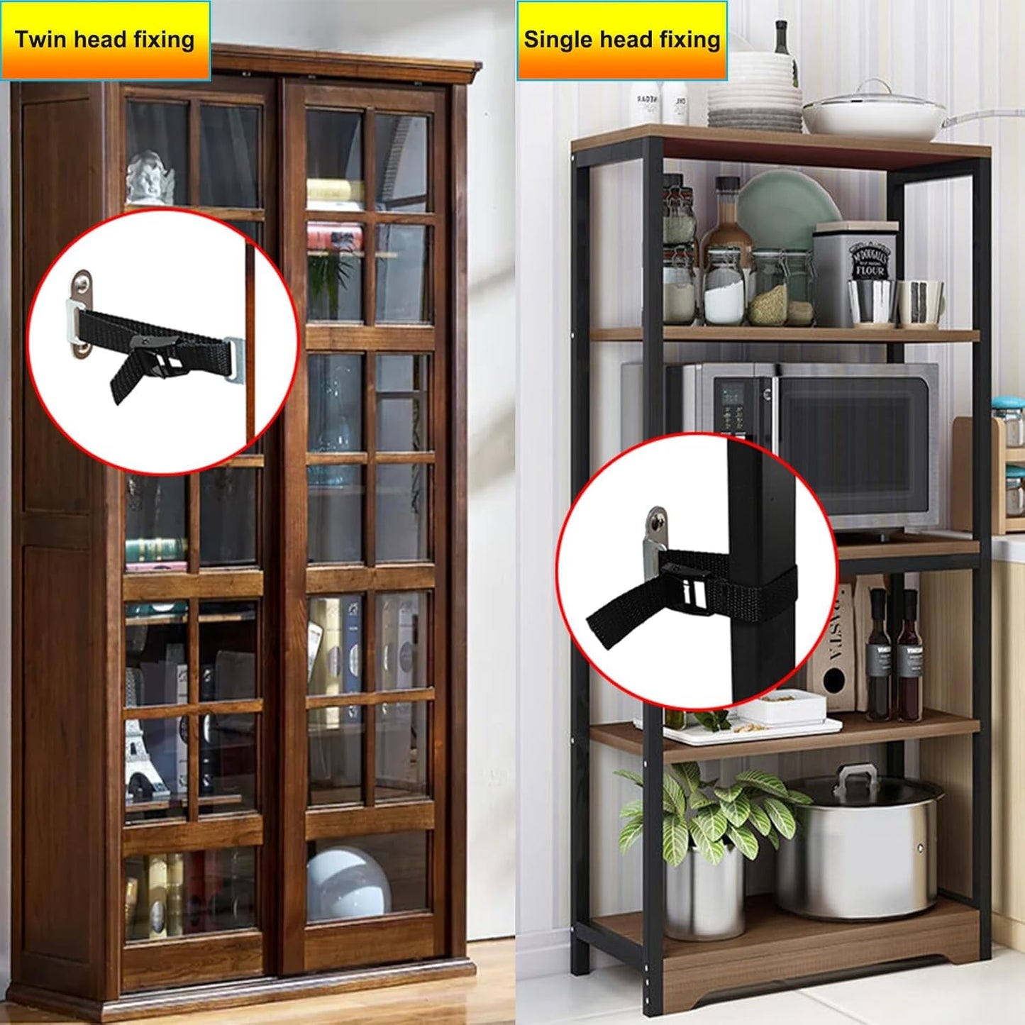 Furniture Anchors for Baby Proofing(2 Sets),Anti Tip Furniture Anchors,Furniture Wall