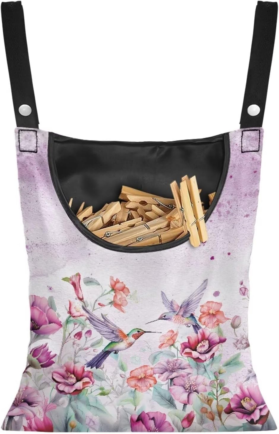 Hummingbird Adjustable Door-Hanging Laundry Clothespin Bag Clothespin Storage Bag Laundry