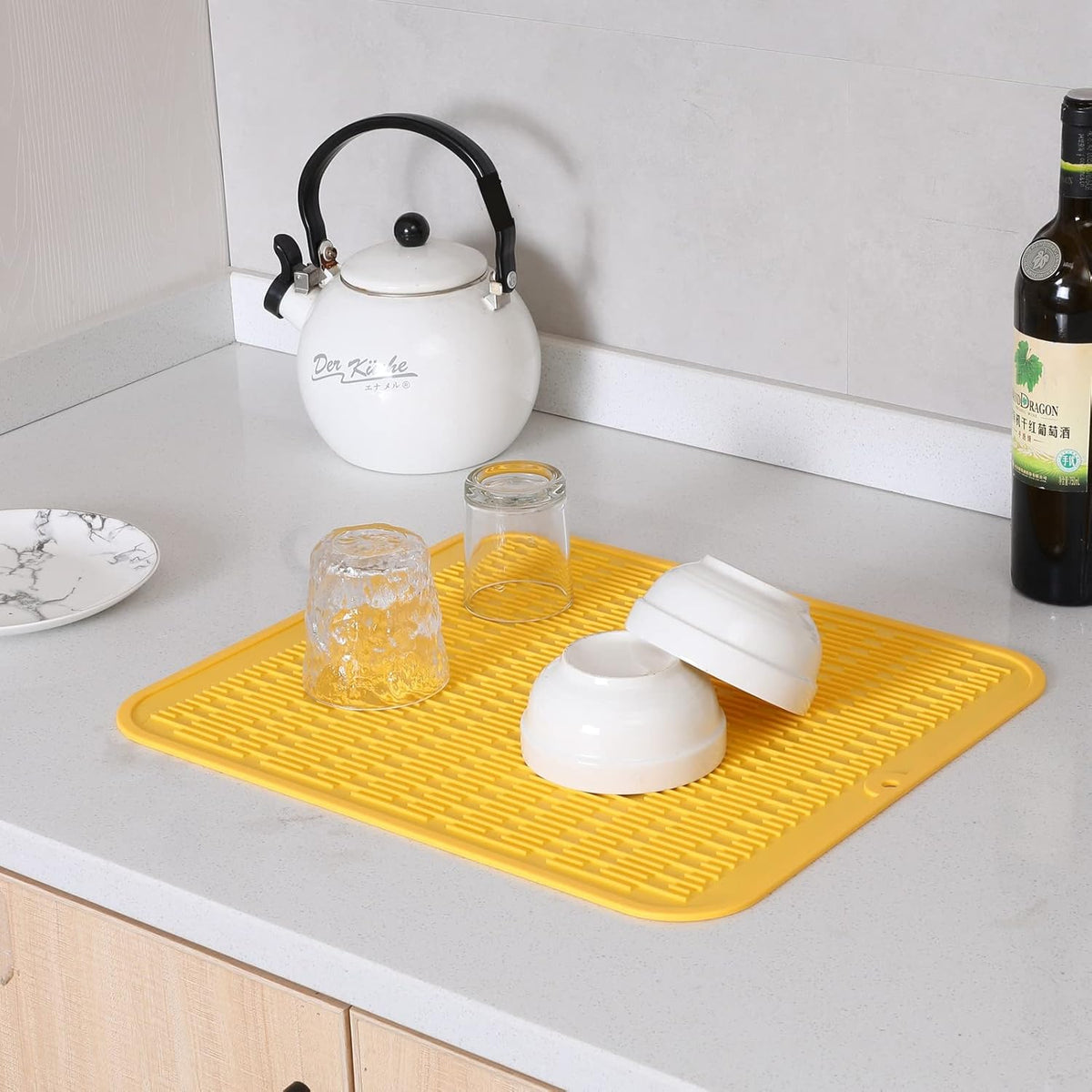 Silicone Dish Drying Mat for Multiple Usage,Easy clean,Eco-friendly,Heat-resistant Silicone Mat for
