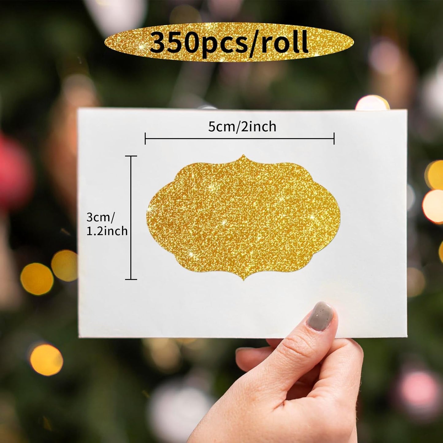 350 PCS Gift Tags Stickers Name Labels Stickers,2" x 1.2" Fancy Shape Stickers Self-Adhesive