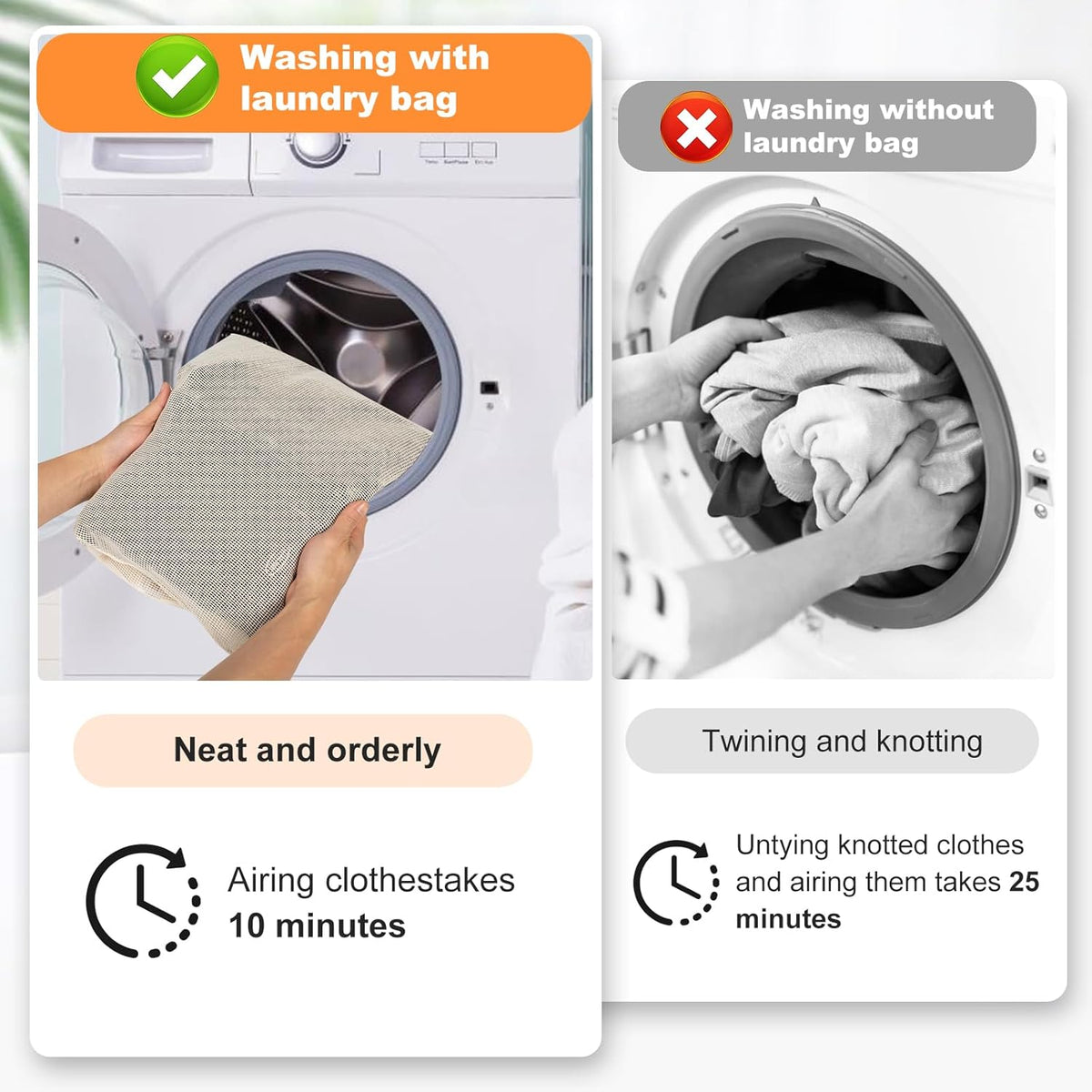 6-Piece Bag, Durable Cotton Mesh Laundry Bag, Sturdy Zipper, Breathable Mesh, Exquisite Laundry Bag